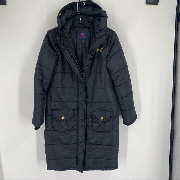 Dereon Black Women's Puffer Long Jacket size Juniors XL - Picture 1 of 3